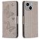 Mobigear Butterfly Housse iPhone 15 Plus Etui Porte-Monnaie - Gris