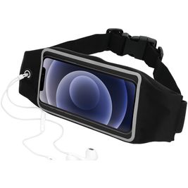 Mobiparts Comfort Fit Belt Brassard Téléphone iPhone 12 Mini Ceinture Coque de Sport en Neoprène - Noir