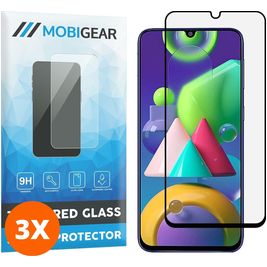 Mobigear Premium Samsung Galaxy M21 Verre trempé Protection d'écran - Compatible Coque - Noir (Lot de 3)