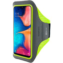 Mobiparts Comfort Fit Brassard Téléphone Samsung Galaxy A20e Brassard Coque de Sport en Neoprène - Neon Green