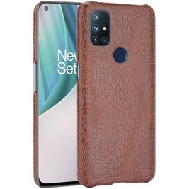 Mobigear Croco Coque OnePlus Nord N10 5G Coque arrière Rigide - Marron