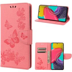 Mobigear Butterfly Samsung Galaxy M53 Étui Portefeuille - Rose
