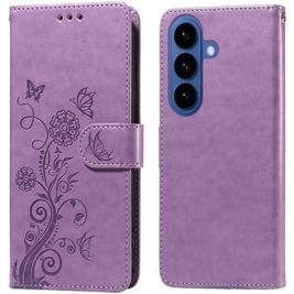 Mobigear Flowers Housse Samsung Galaxy S26 Etui Porte-Monnaie - Violet