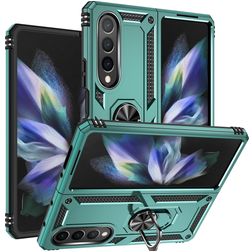 Mobigear Armor Ring Coque Samsung Galaxy Z Fold 4 Coque arrière Rigide Anti-Chocs avec Anneau-Support - Vert