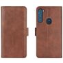 Mobigear Slim Magnet Housse Motorola One Fusion Plus Etui Porte-Monnaie - Marron