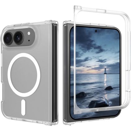Mobigear Shockproof Coque Transparente iPhone Duo MagSafe Coque arrière Rigide - Transparent
