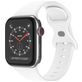 Mobigear Sport Dual Bracelet Silicone Apple Watch Fermeture à clou et passant - 42/41/40/38 mm - Blanc