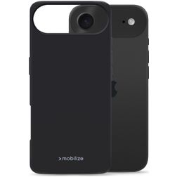 Mobilize Rubber Gelly Coque iPhone Air Coque arrière en TPU Souple - Noir