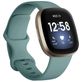 Mobigear Sport Dual Bracelet Silicone Fitbit Versa 3 Fermeture à clou et passant - Turquoise
