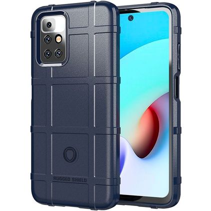 Mobigear Rugged Shield Coque Xiaomi Redmi 10 4G Coque arrière en TPU Souple Anti-Chocs - Bleu
