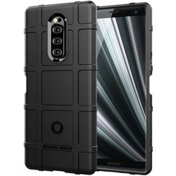 Mobigear Rugged Shield Coque Sony Xperia 1 Coque arrière en TPU Souple Anti-Chocs - Noir