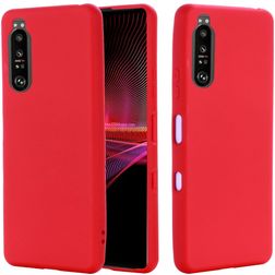 Mobigear Rubber Touch Sony Xperia 1 III Silicone Coque arrière - Rouge
