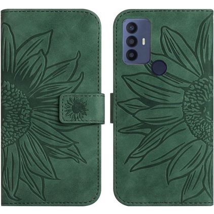 Mobigear Sunflower Housse TCL 30E Etui Porte-Monnaie - Vert