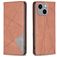 Mobigear Rhombus Slim Housse iPhone 15 Plus Etui - Marron