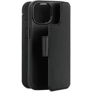 Decoded Detachable Wallet Housse iPhone 15 MagSafe Etui avec Coque Détachable en Cuir Véritable Porte-Monnaie - Noir