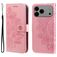Mobigear Flowers Housse iPhone 17 Pro Max Etui Porte-Monnaie - Rose doré