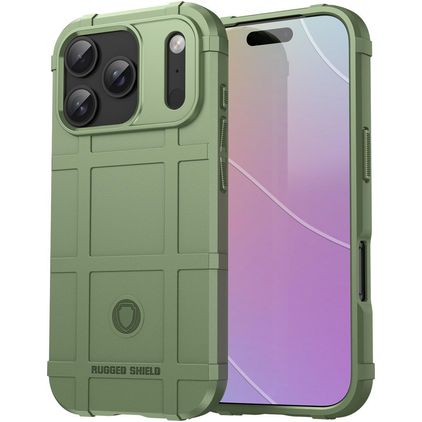 Mobigear Rugged Shield Coque iPhone 18 Pro Coque arrière en TPU Souple Anti-Chocs - Vert