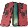 Mobigear Armor Ring Coque iPhone 12 Pro Max Coque arrière Rigide Anti-Chocs avec Anneau-Support - Rouge