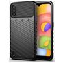 Mobigear Groove Coque Samsung Galaxy A01 Coque arrière en TPU Souple - Noir