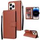 Mobigear Wallet Housse iPhone 14 Pro Max Etui Porte-Monnaie - Marron