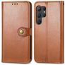 Mobigear Snap Button Housse Samsung Galaxy S25 Etui Porte-Monnaie - Marron