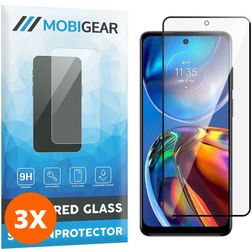 Mobigear Premium Motorola Moto E32 Verre trempé Protection d'écran - Compatible Coque - Noir (Lot de 3)