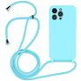 Mobigear Lanyard iPhone 14 Pro Coque avec cordon en Silicone - Bleu