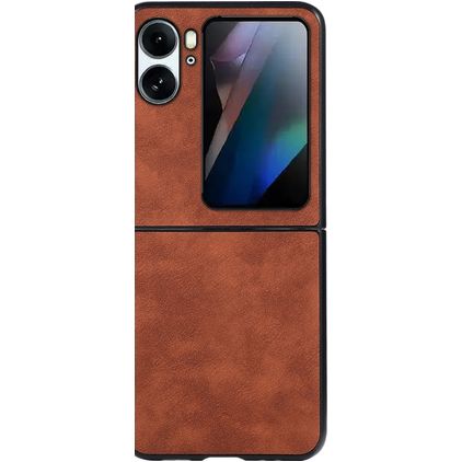 Mobigear Excellent Coque OPPO Find N2 Flip Coque arrière Rigide - Marron