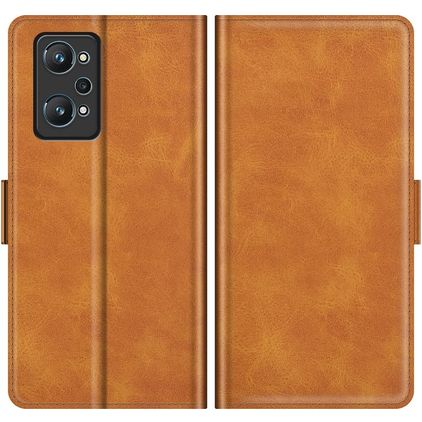 Mobigear Slim Magnet Realme GT2 Étui Portefeuille - Cognac