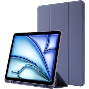 Mobigear Tri-Fold Gel Coque iPad Air 11 Pouces (2025) Etui en TPU,Similicuir + Porte-crayon - Violet