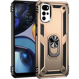 Mobigear Armor Ring Coque Motorola Moto G22 Coque arrière Rigide Anti-Chocs avec Anneau-Support - Or