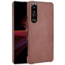 Mobigear Croco Coque Sony Xperia 1 III Coque arrière Rigide - Marron