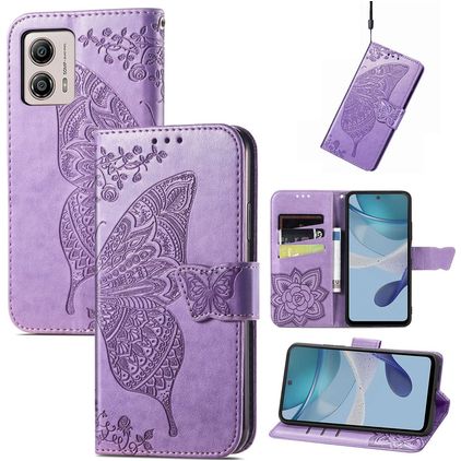 Mobigear Butterfly Housse Motorola Moto E13 Etui Porte-Monnaie - Violet