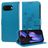 Mobigear Flowers Housse Google Pixel 9a Etui Porte-Monnaie - Bleu