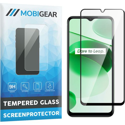 Mobigear Premium Realme C35 Verre trempé Protection d'écran - Compatible coque - Noir