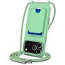 Mobigear Lanyard Card iPhone 18 Pro Max Coque avec cordon en Silicone et Porte-Cartes - Vert