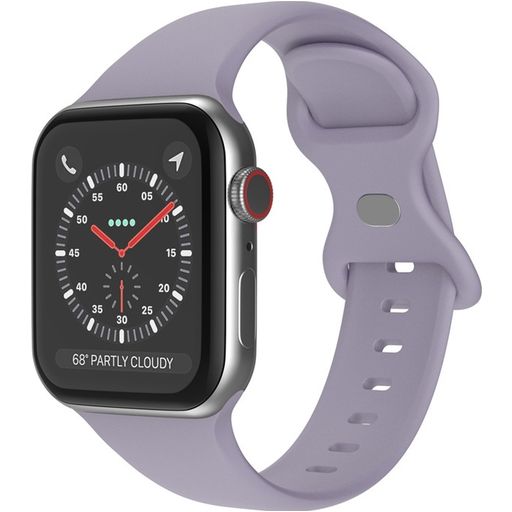 Mobigear Sport Dual Bracelet Silicone Apple Watch Fermeture à clou et passant - 49/46/45/44 mm - Lavender Grey