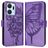 Mobigear Butterfly HONOR X7A Étui Portefeuille - Violet