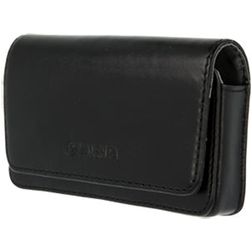 Valenta Arezzo Etui de ceinture en Cuir Véritable (max 12,5 cm x 6 cm) - Pochette de ceinture - Holster - Noir