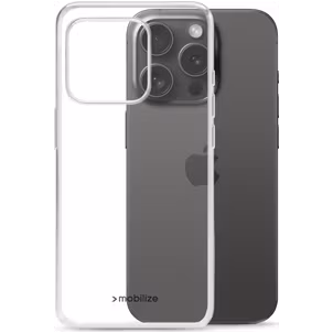 Mobilize Gelly Coque Transparente iPhone 15 Pro Coque arrière en TPU Souple - Transparent