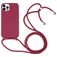 Mobigear Lanyard iPhone 16 Pro Max Coque avec cordon en Silicone - Rouge