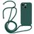 Mobigear Lanyard iPhone 14 Coque avec cordon en Silicone - Vert foncé
