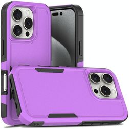 Mobigear Heavy Armor iPhone 16 Pro Plastique rigide Coque arrière Antichoc - Violet