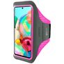 Mobiparts Comfort Fit Brassard Téléphone Samsung Galaxy A71 Brassard Coque de Sport en Neoprène - Neon Pink