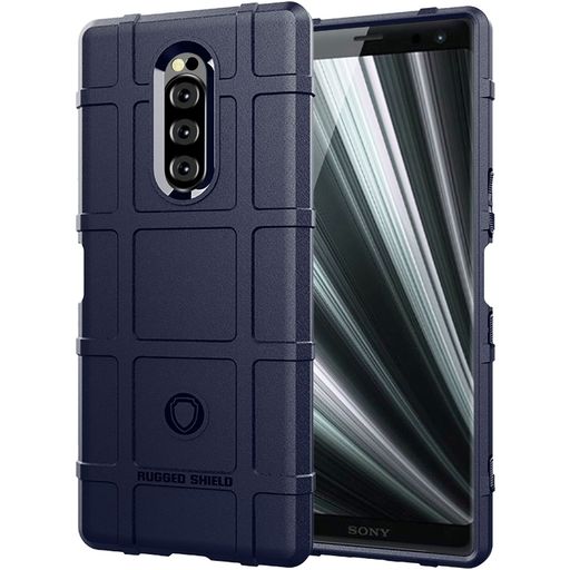 Mobigear Rugged Shield Coque Sony Xperia 1 Coque arrière en TPU Souple Anti-Chocs - Bleu