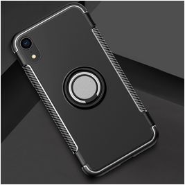 Mobigear Armor Ring Coque iPhone XR Coque arrière Rigide Anti-Chocs avec Anneau-Support - Noir Mobigear Armor Ring Coque iPhone XR Coque arrière Rigide Anti-Chocs avec Anneau-Support - Noir