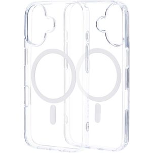 Mobiparts Hardcover Coque Transparente iPhone 16 MagSafe Coque arrière Rigide - Transparent