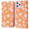 Mobigear Daisies Housse iPhone 12 Pro Max Etui Porte-Monnaie - Orange
