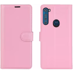 Mobigear Classic Housse Motorola One Fusion Plus Etui Porte-Monnaie - Rose