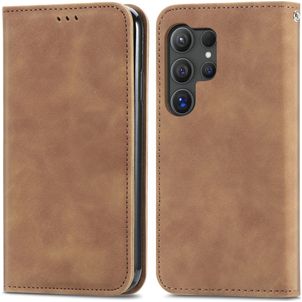 Mobigear Retro Slim Housse Samsung Galaxy S25 Ultra Etui Porte-Monnaie - Marron